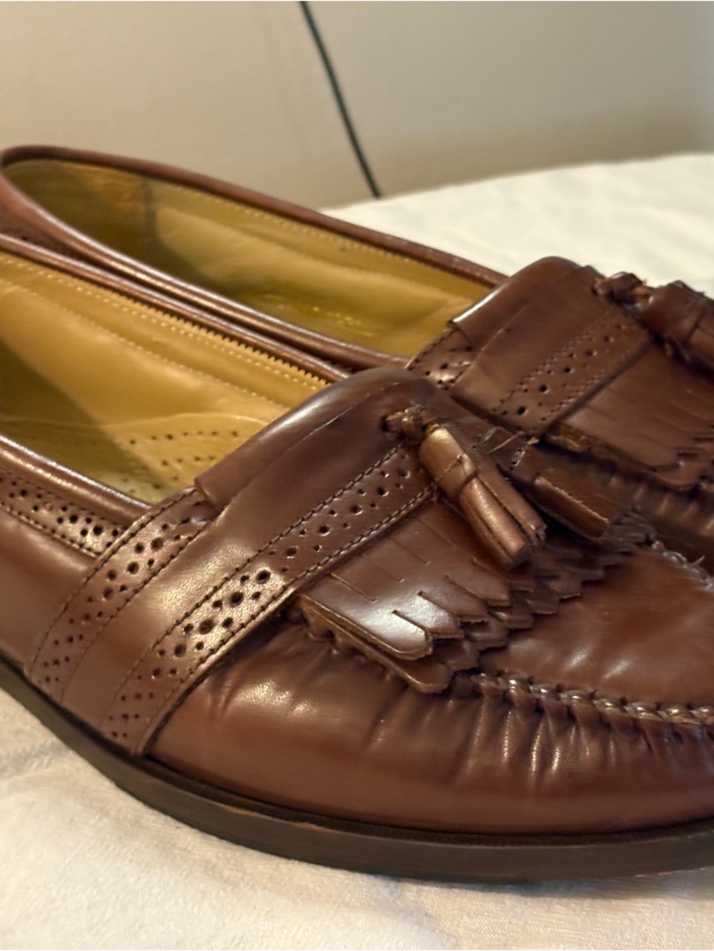 G.H. Bass & Co. Brown Leather Tassel Kiltie Loafers “Vintage”